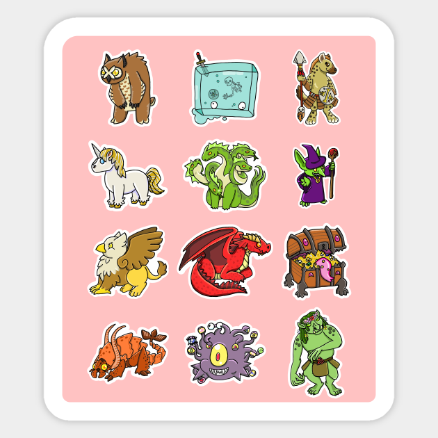DnD Monsters Dnd Monsters Sticker TeePublic